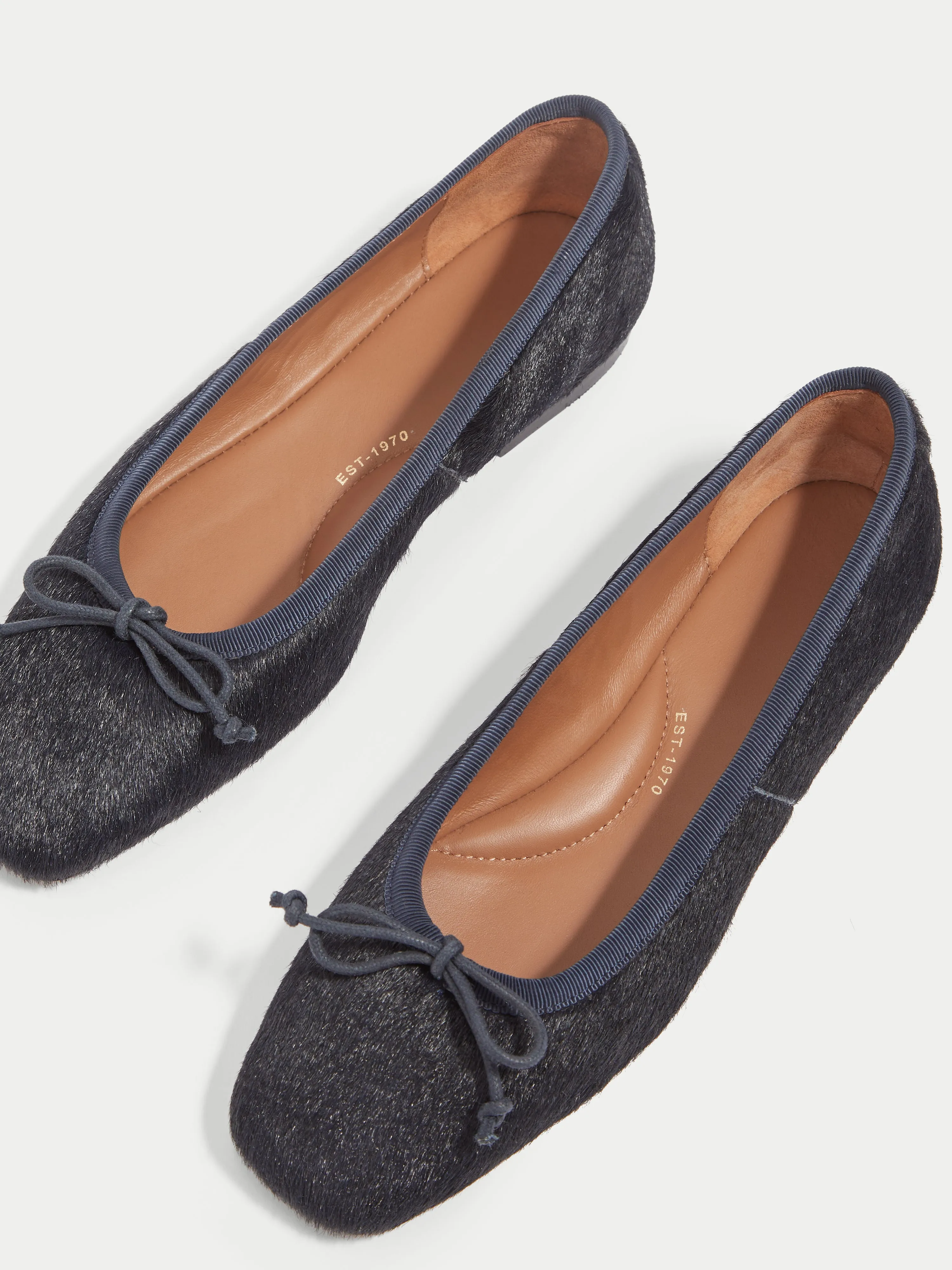 Chiswick Calf Hair Ballerina | Navy