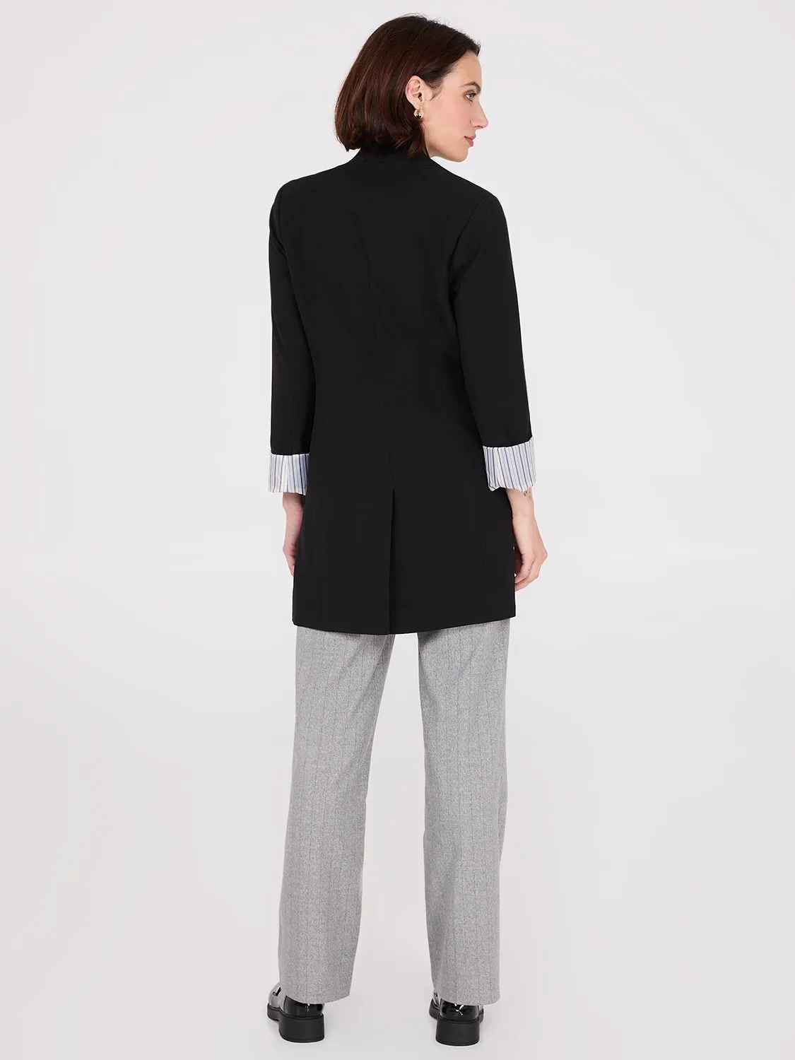 Collarless Open Blazer