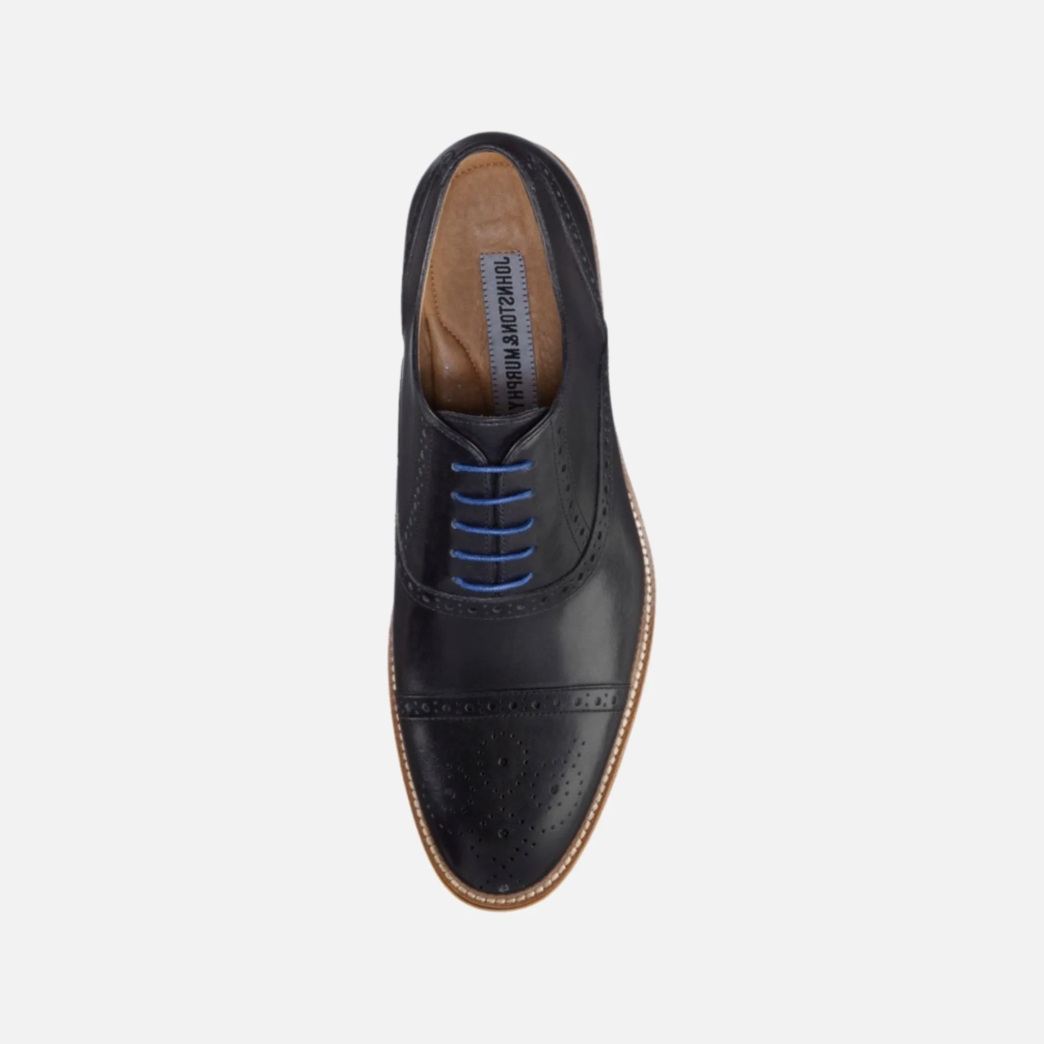 Conard Black Cap Toe Dress Shoe for Men by Johnston & Murphy