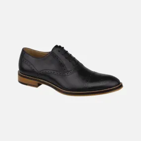 Conard Black Cap Toe Dress Shoe for Men by Johnston & Murphy