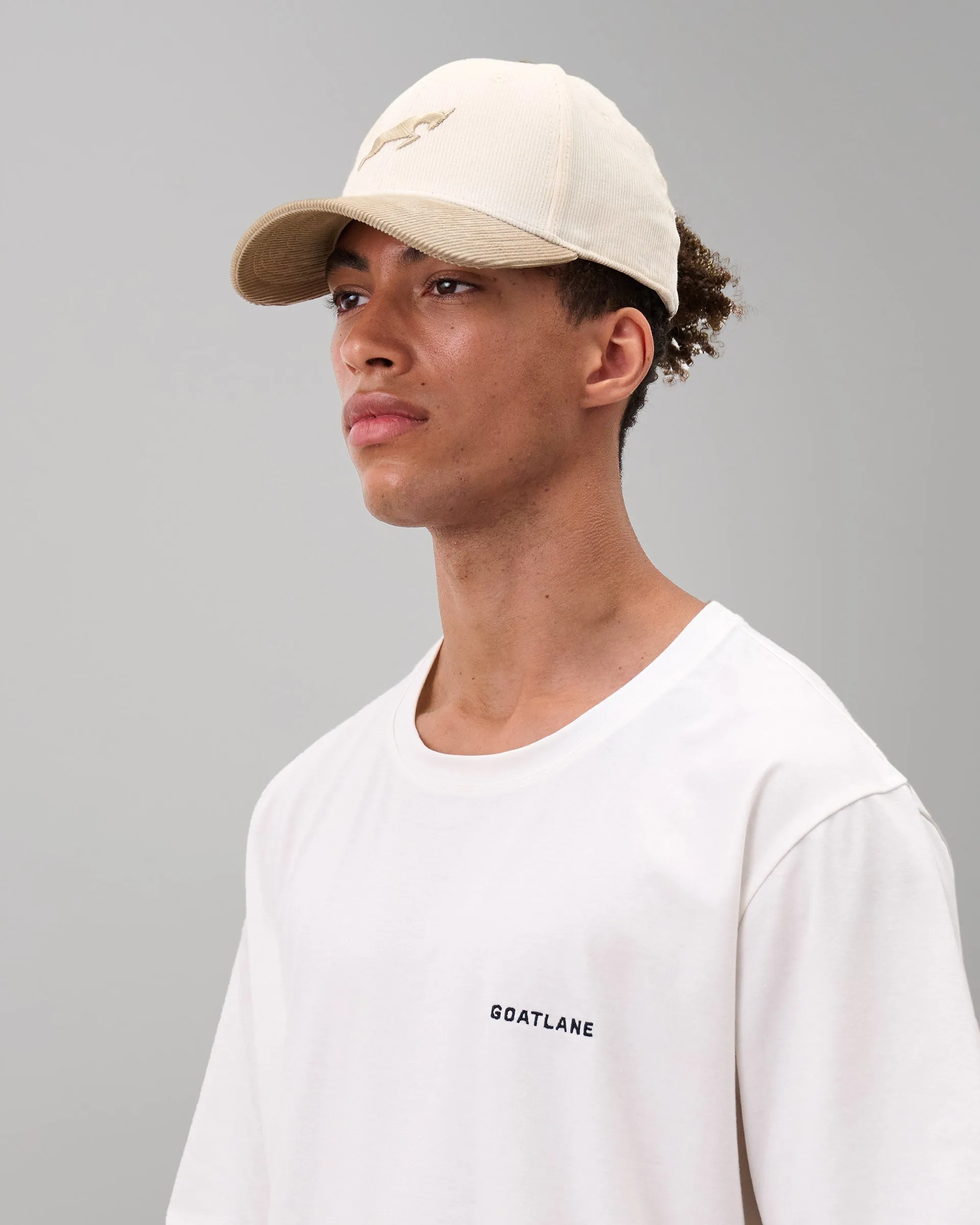 Corduroy Cream & Beige Golf Hat