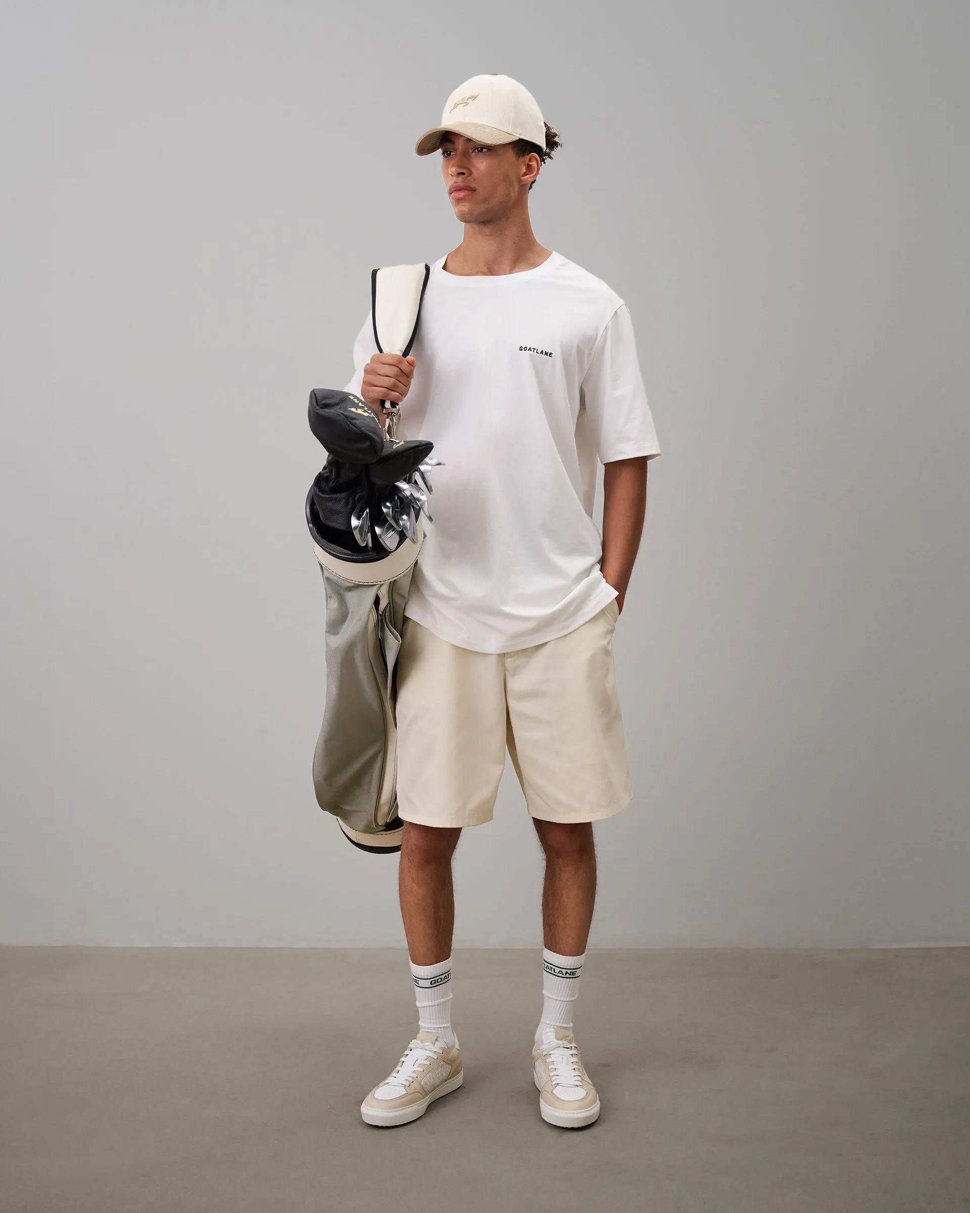 Corduroy Cream & Beige Golf Hat