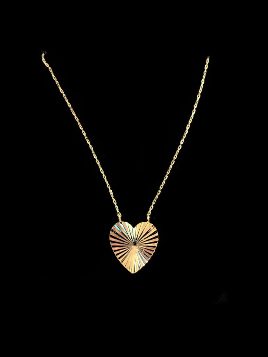 Cut Linear Heart Necklace