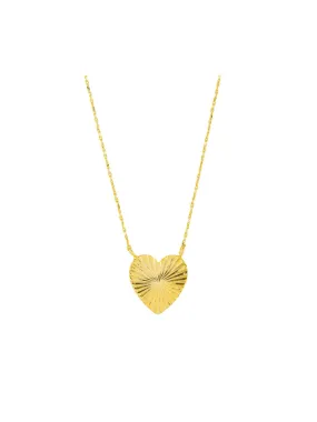 Cut Linear Heart Necklace