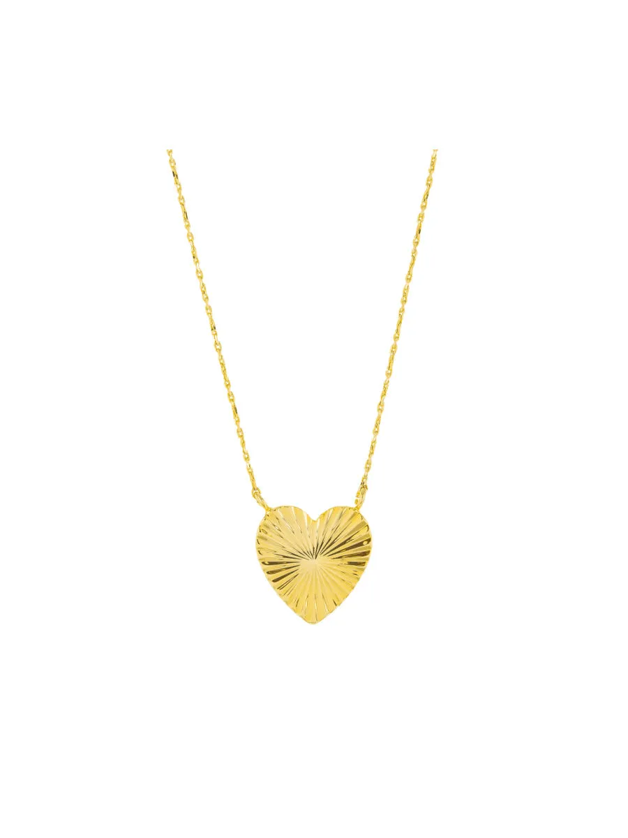 Cut Linear Heart Necklace