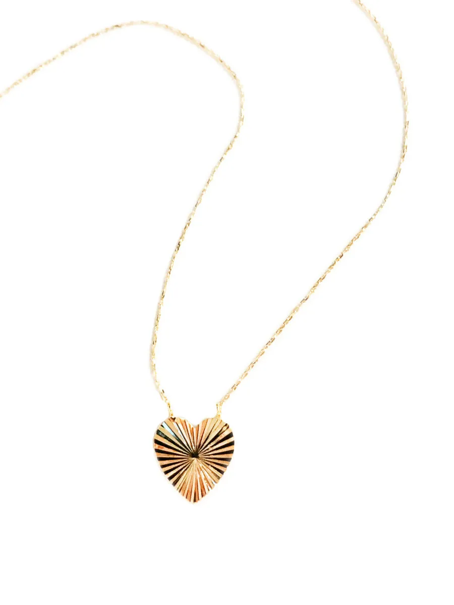 Cut Linear Heart Necklace