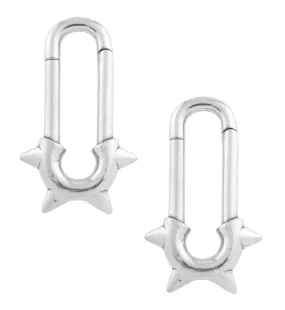 Deep Spike Stainless Steel Hinged Ear Weights