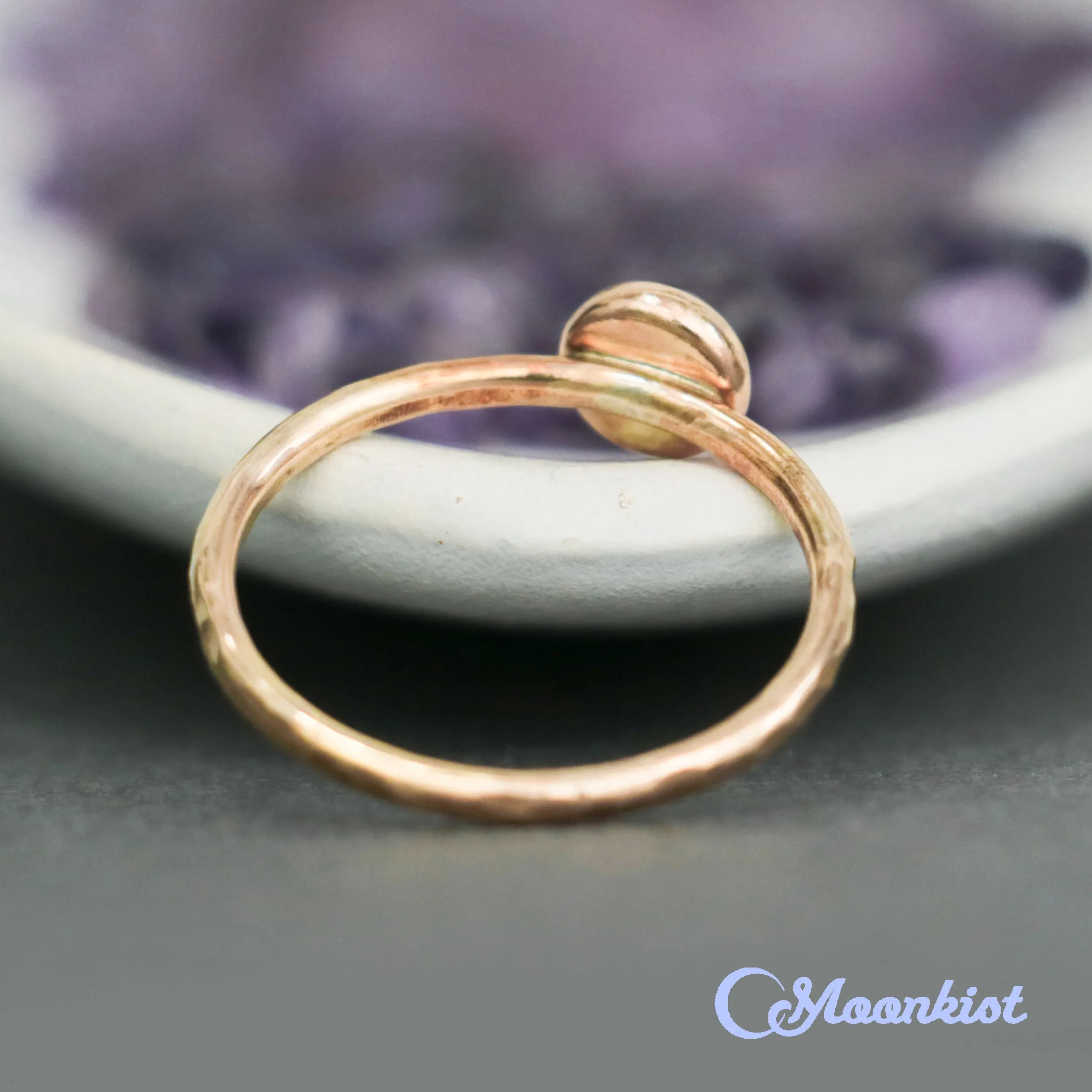 Delicate 14 K Gold Filled Blue Sapphire Stacking Promise Ring | Moonkist Designs