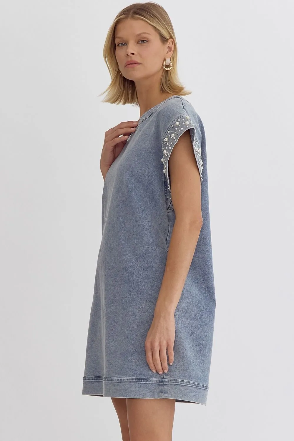 Denim Peal Mini Dress