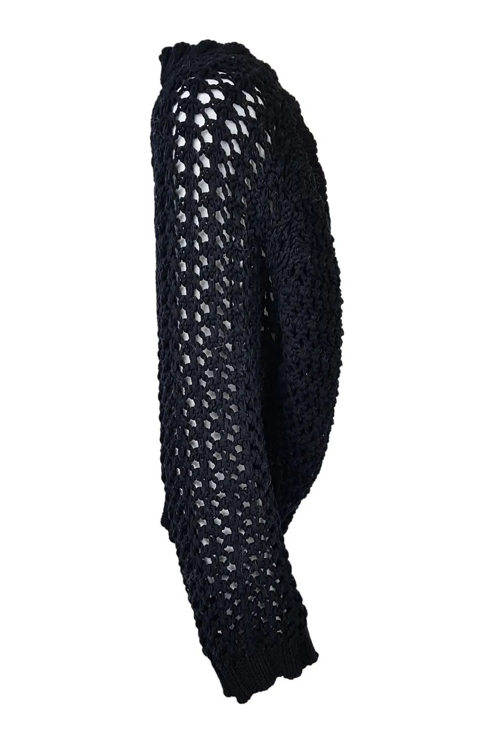 DOLCE & GABBANA Black Cotton Crochet Knit Bolero Shrug (44)