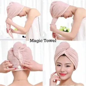 Dry Hair Cap Super Absorbent Quick-drying Shower Cap Solid Color Wipe Hair Towel (random colors)