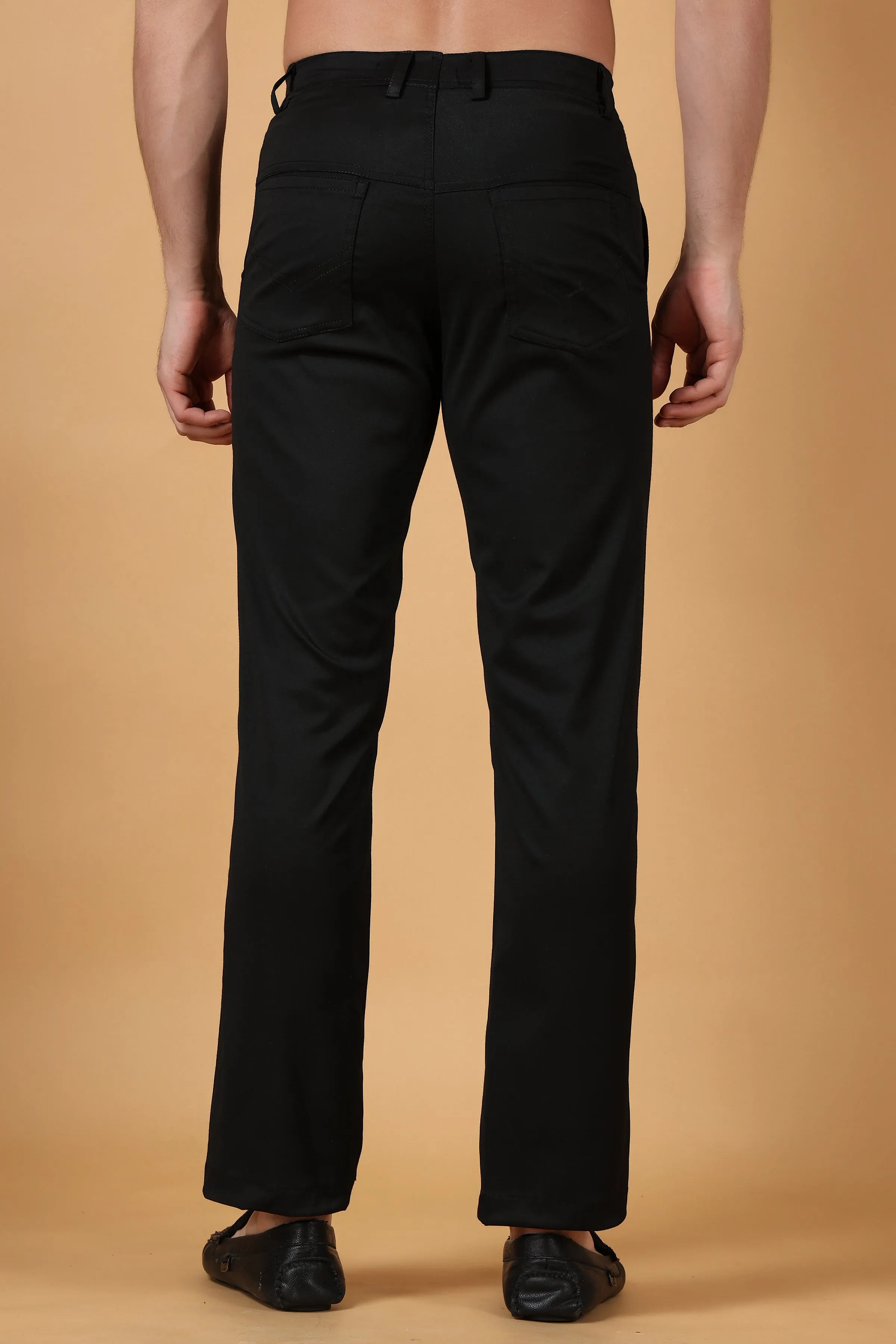 Eerie Black Lycra Chinos