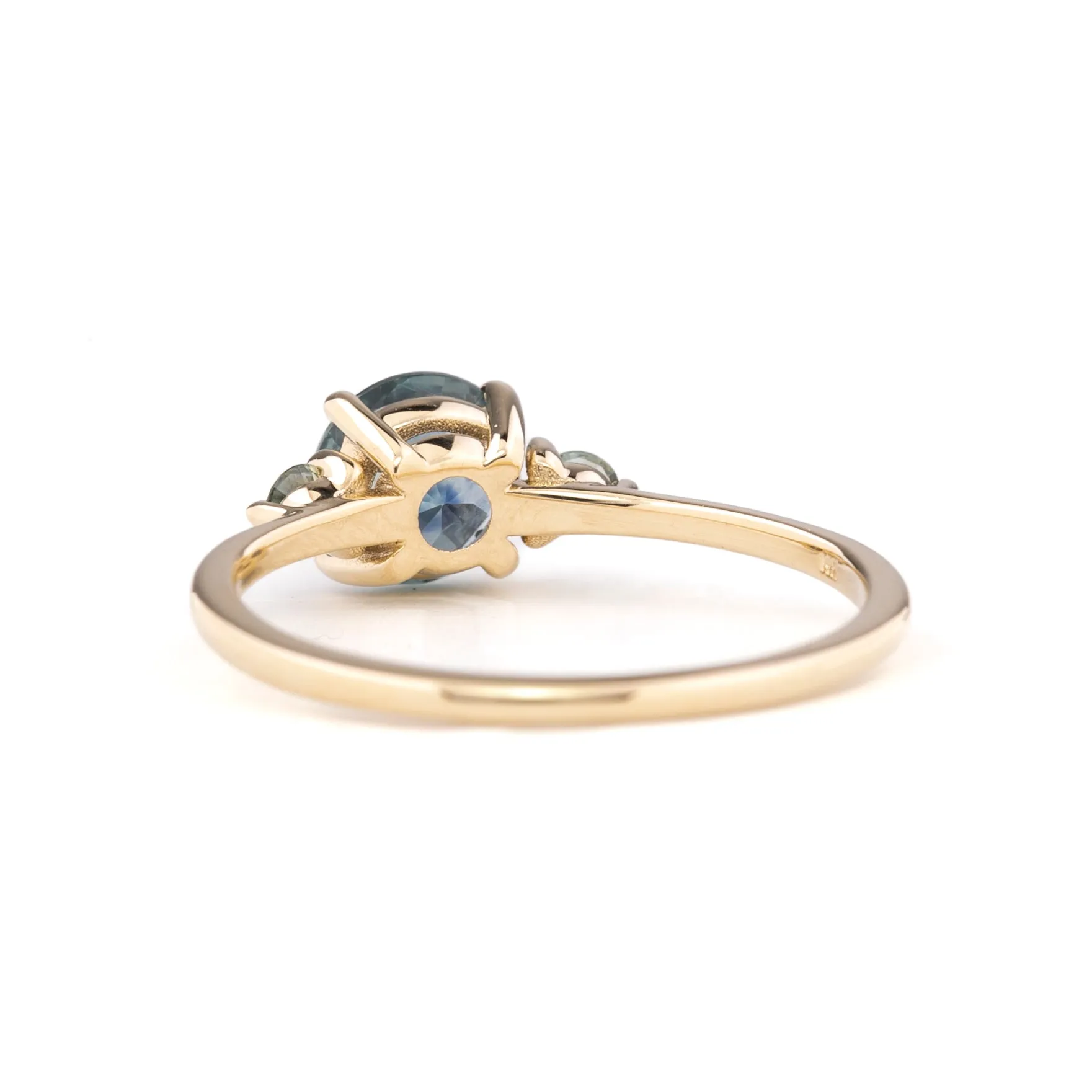 Emilie Grand Ring 1.19ct Teal Blue Montana Sapphire, 14k Yellow Gold (One of a kind)