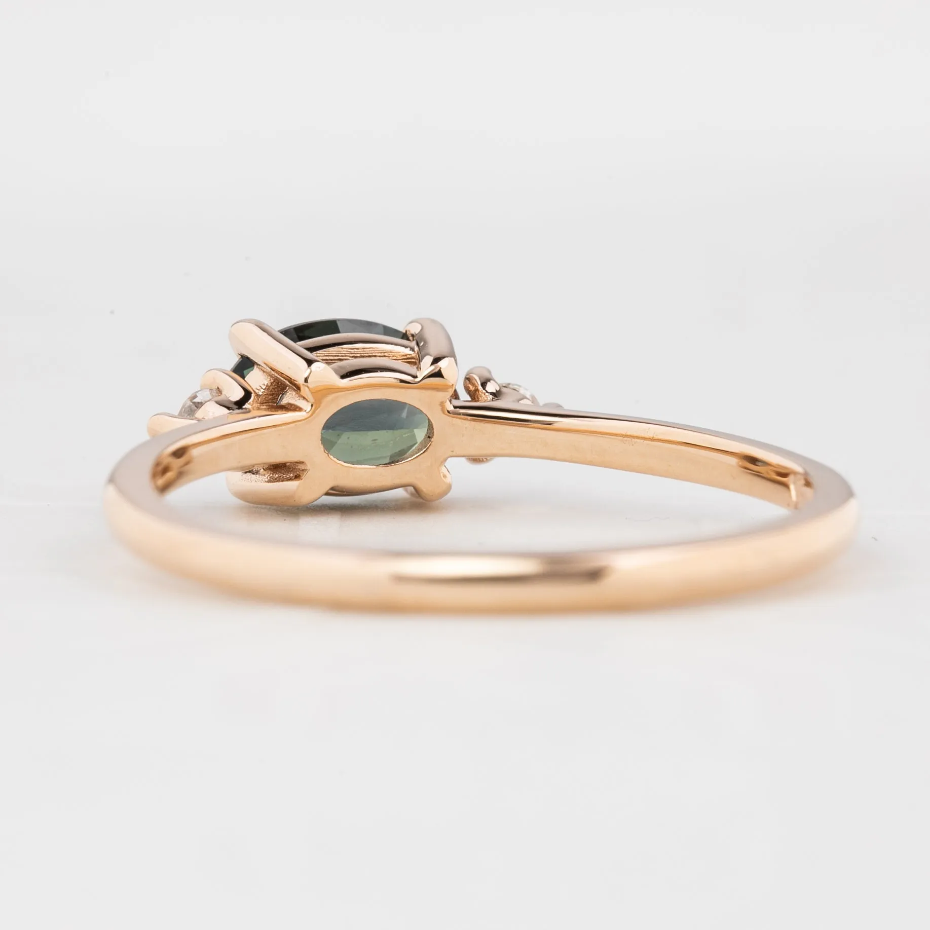 Emilie Ring 0.88ct Green Madagascar Sapphire, 14k Rose Gold (One of a kind)