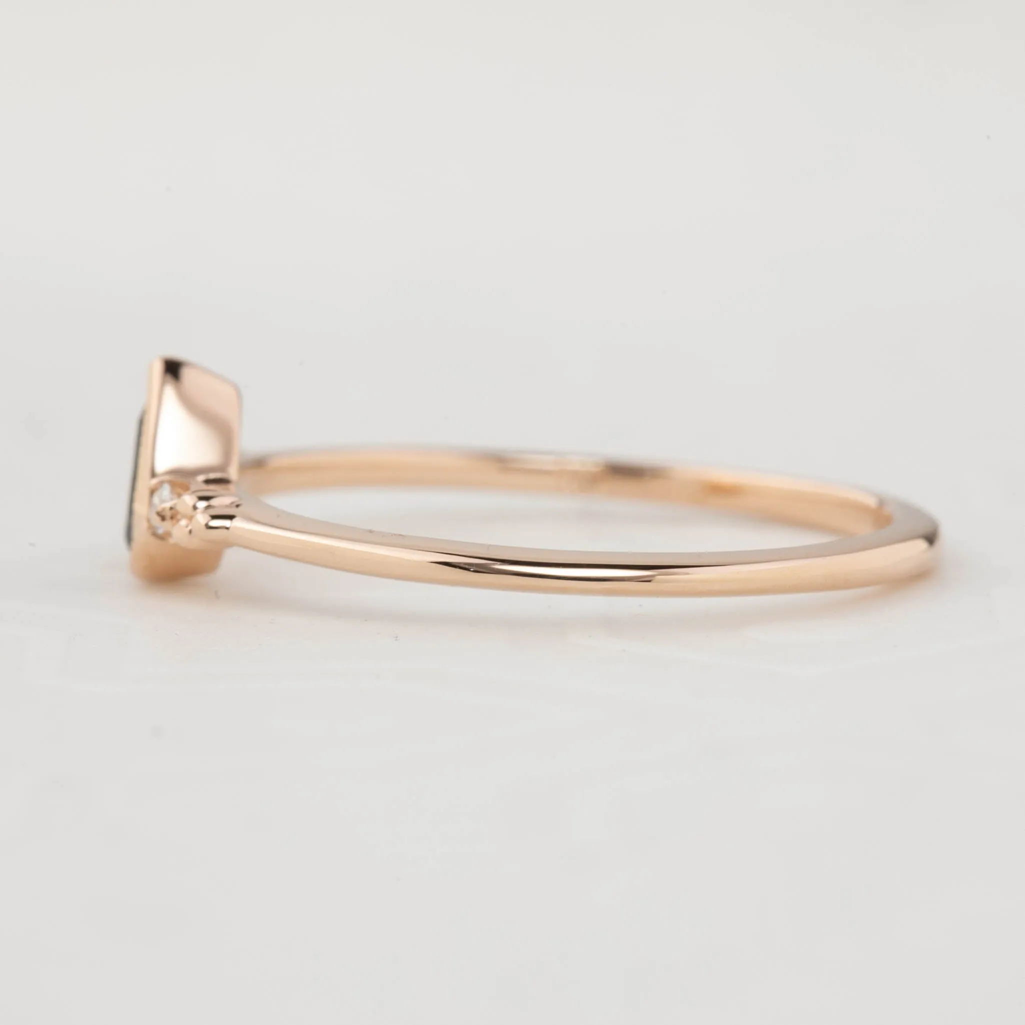 Estel Ring - 0.35ct Unheated Blue Teardrop Sapphire, 14k Rose Gold