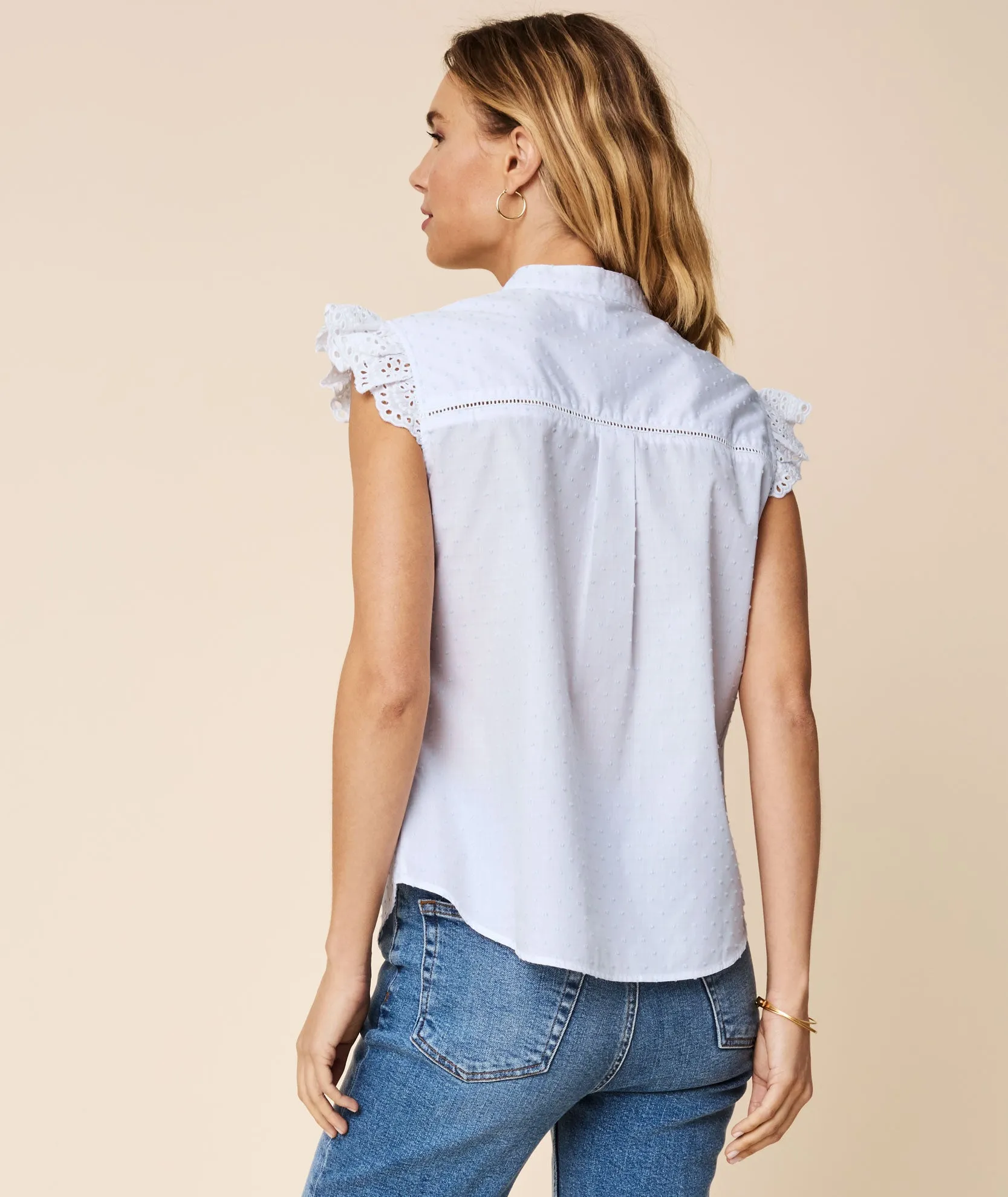 Flutter Sleeve Cotton Meg Shirt