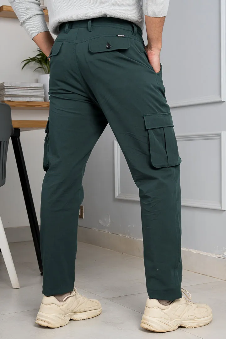 Forest Green Stretch Cargo Pants