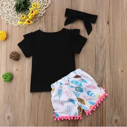 Girls Wild Child T-shirt   Shorts   Headband