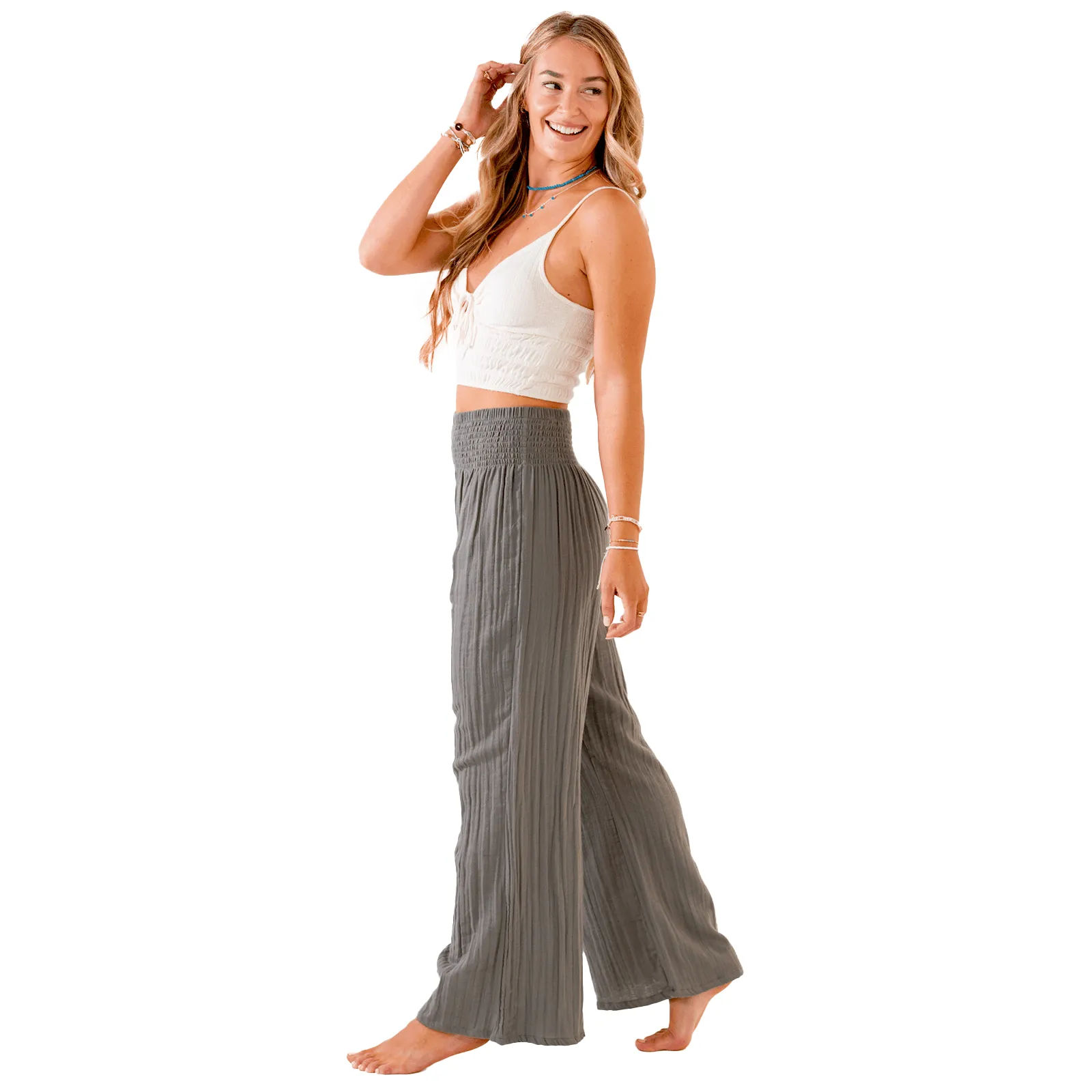 Granite Wide Leg Cotton Pants