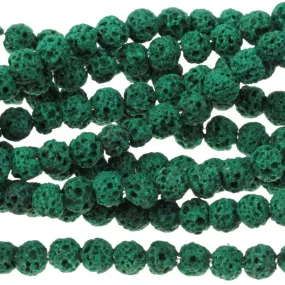 Green (dyed) Lava 4-4.5mm Round 15-16 Inch - CLEARANCE