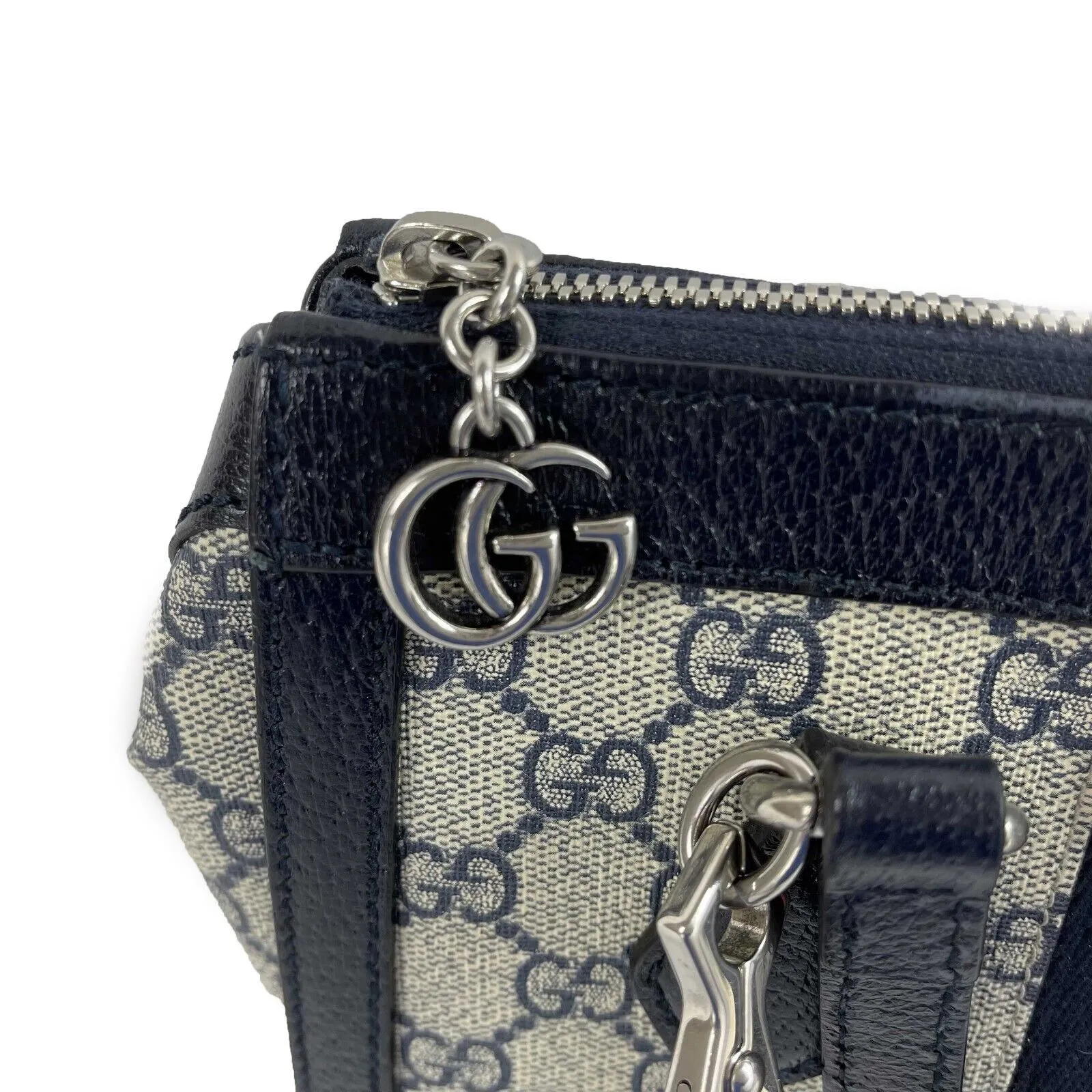 Gucci - Excellent - Navy Ophidia GG Small Tote Bag - Beige / Blue