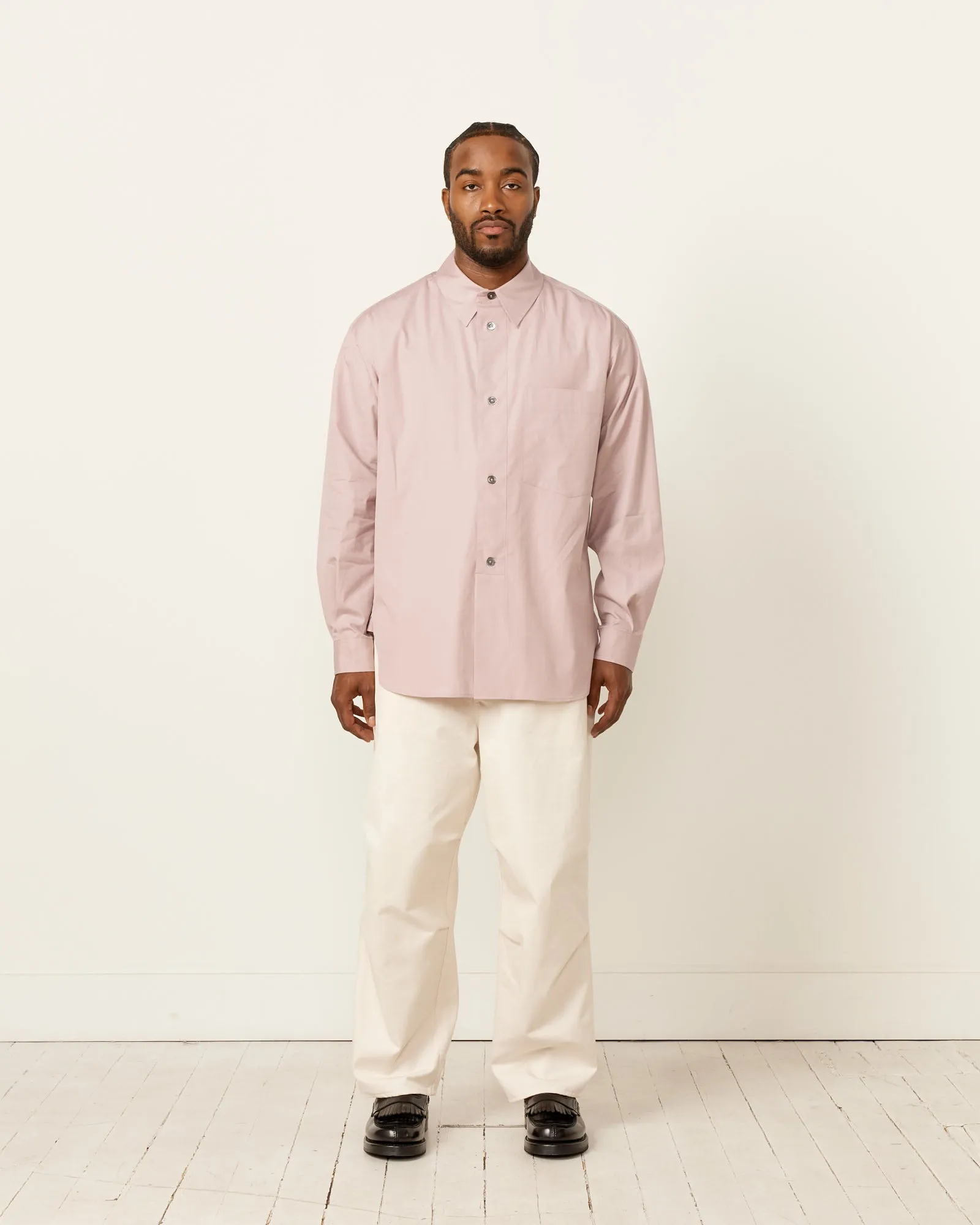 Half Placket Shirt in Dusty Pink