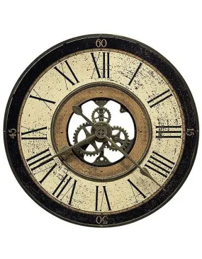 Howard Miller Brass Works Wall Clock - 32 Inch Diameter - Brass-Finished Gears