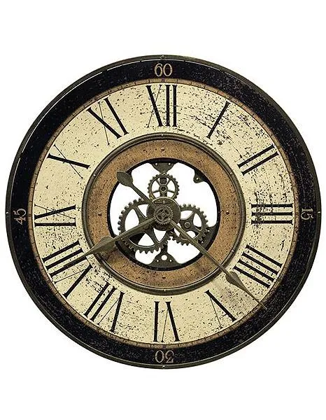 Howard Miller Brass Works Wall Clock - 32 Inch Diameter - Brass-Finished Gears