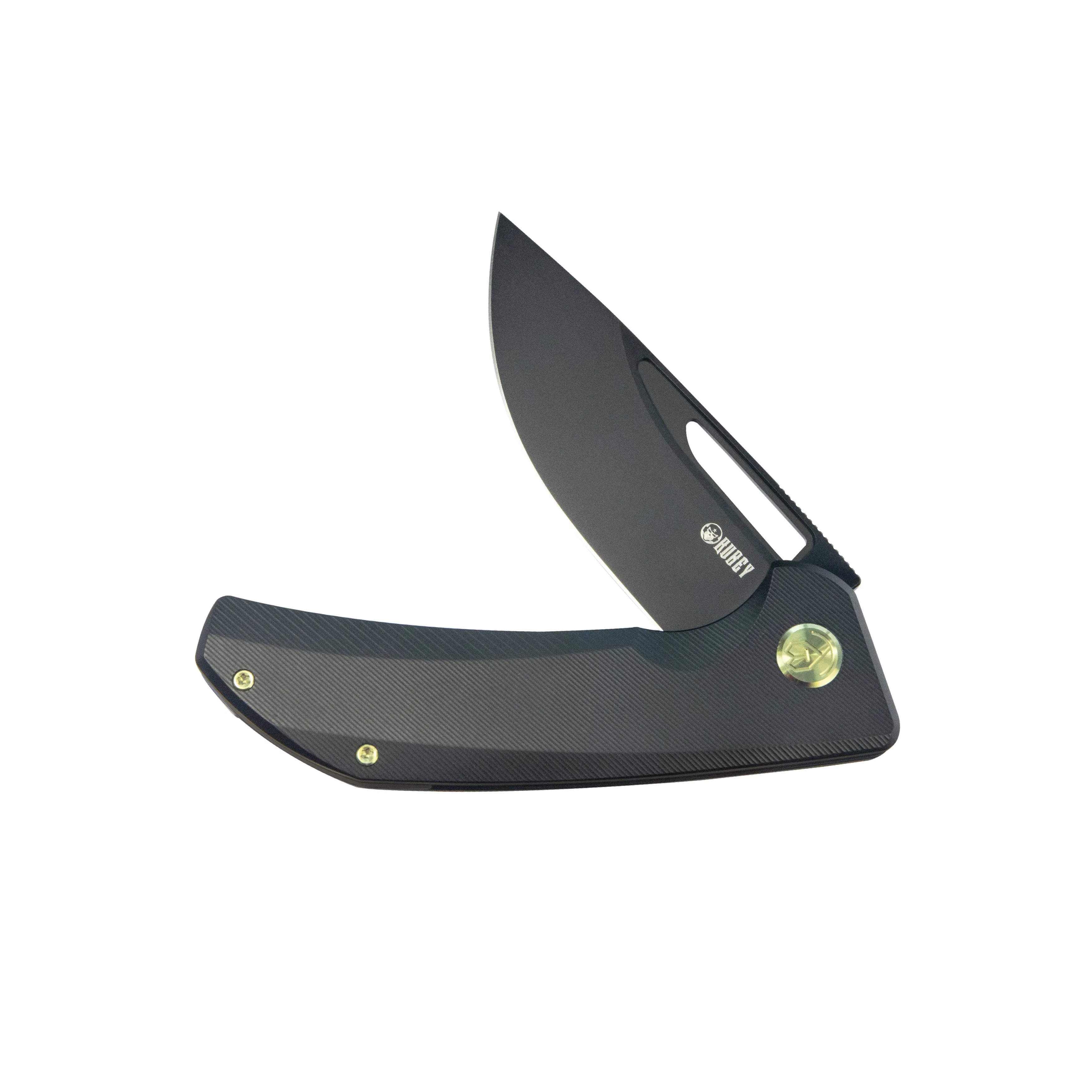 Hyperion Frame Lock Flipper Knife Black Titanium Handle w/ Micro Milling Lines 3.5 Blackwash CPM-S35VN KB368H