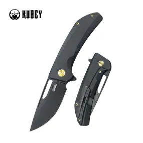 Hyperion Frame Lock Flipper Knife Black Titanium Handle w/ Micro Milling Lines 3.5 Blackwash CPM-S35VN KB368H