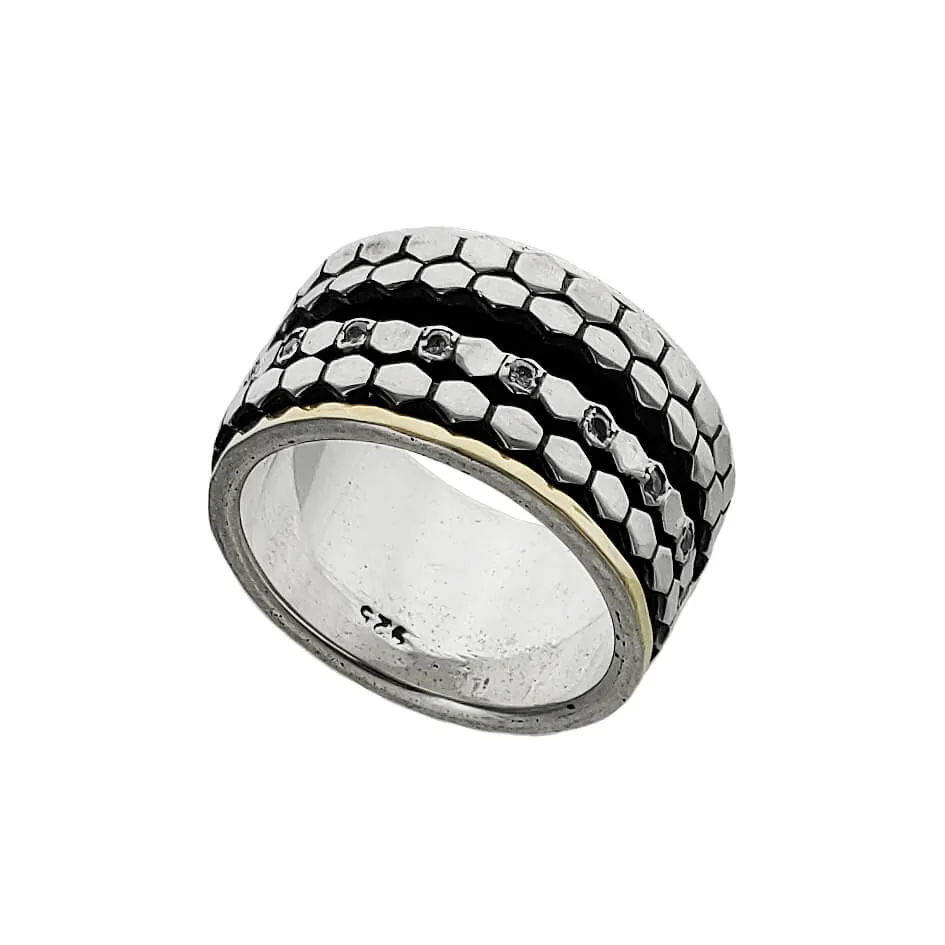 Israeli Sparkling Path Spinner Band Ring