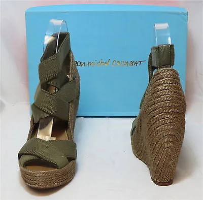 JEAN-MICHEL CAZABAT Women's Zesta Wedge - Khaki - SZ EU36 NIB - MSRP $295!