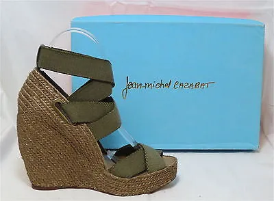 JEAN-MICHEL CAZABAT Women's Zesta Wedge - Khaki - SZ EU36 NIB - MSRP $295!