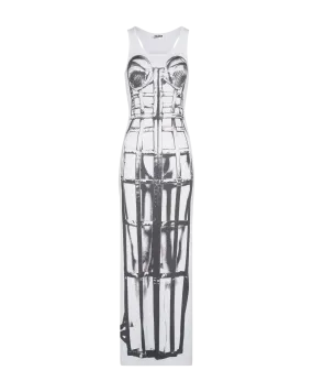 JEAN PAUL GAULTIER TRES - Cage Dress in WHITE/BLACK