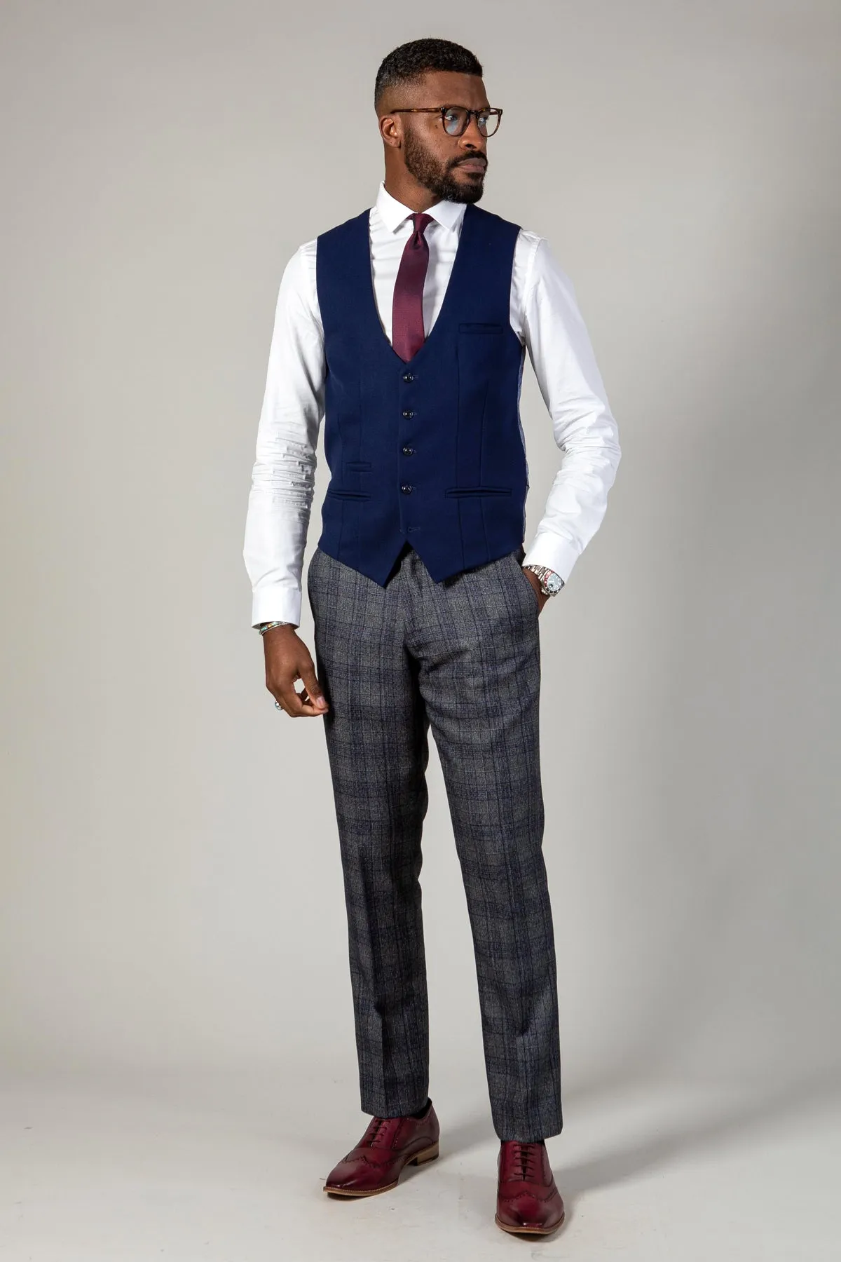 KELVIN - Royal Blue Single Breasted Waistcoat