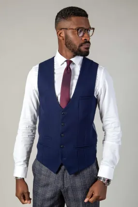 KELVIN - Royal Blue Single Breasted Waistcoat