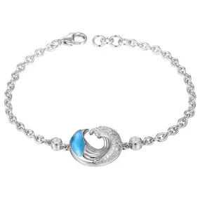 Larimar Ocean Wave Chain Bracelet