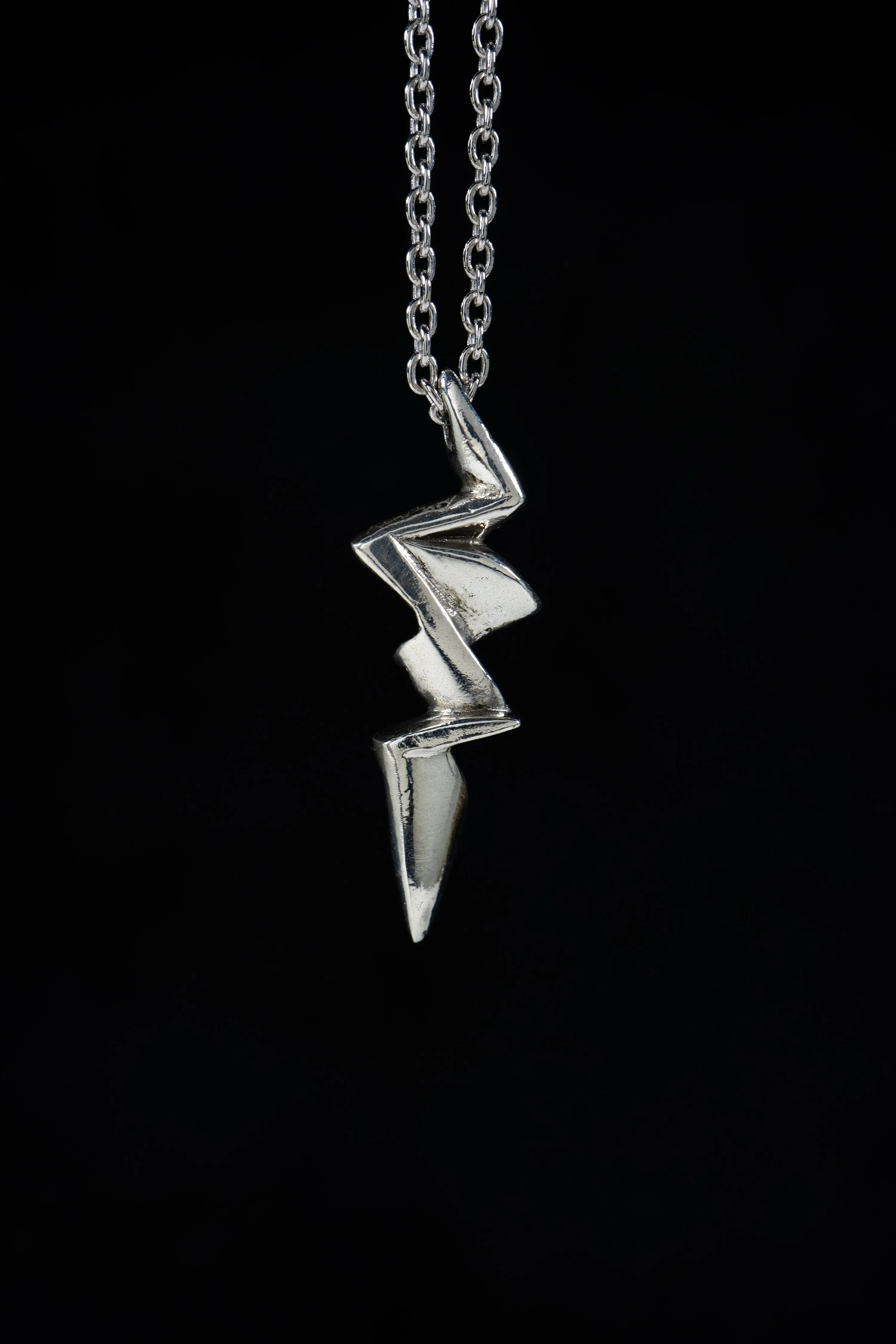 Lightning Bolt (Sterling Silver, Gold Pendant)