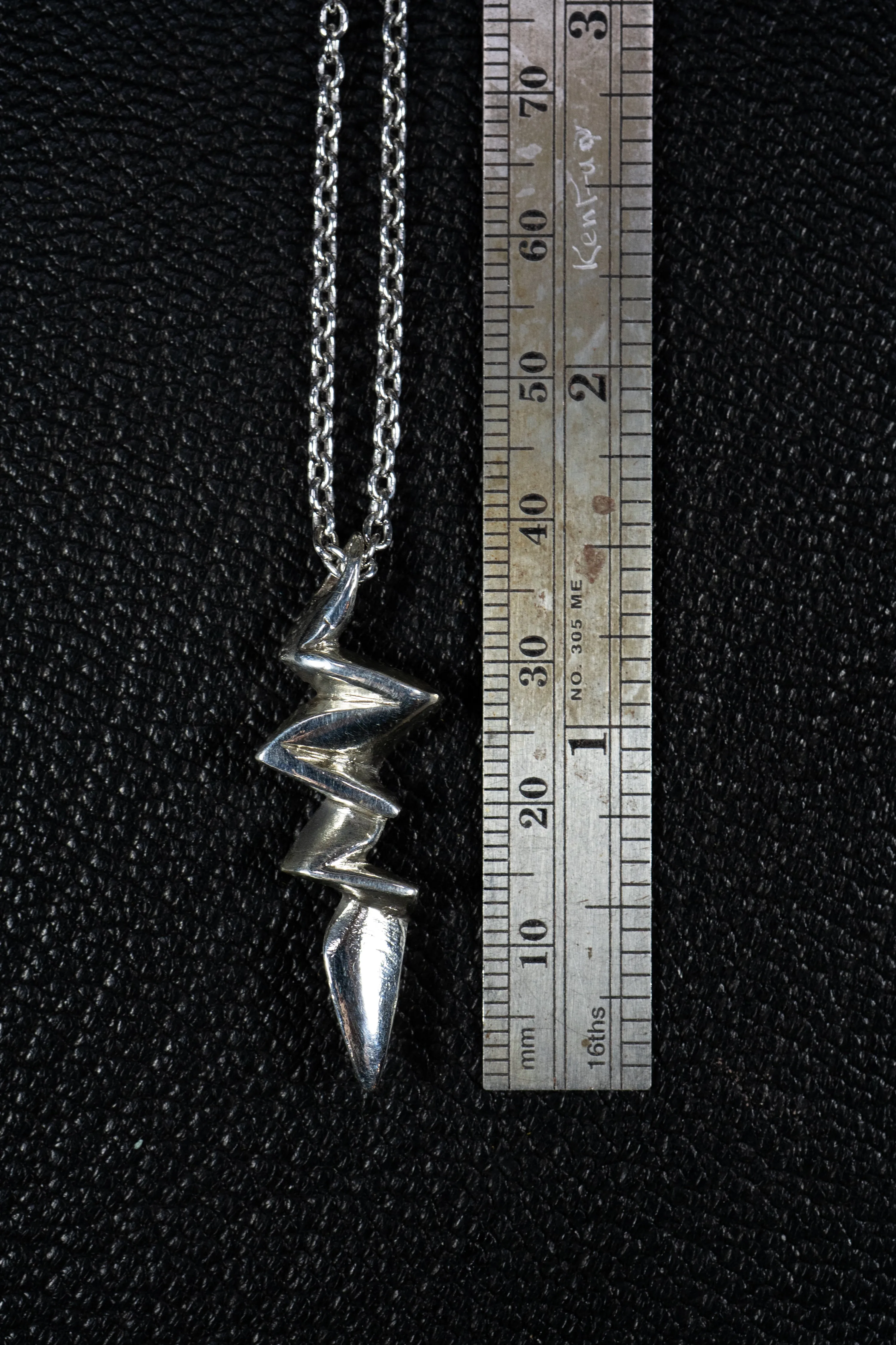 Lightning Bolt (Sterling Silver, Gold Pendant)