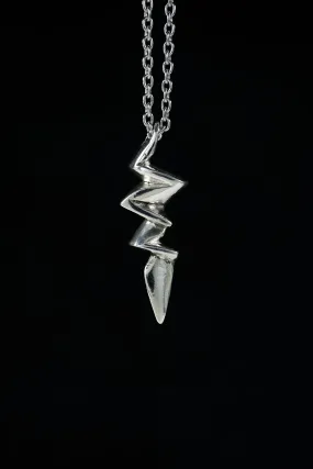 Lightning Bolt (Sterling Silver, Gold Pendant)