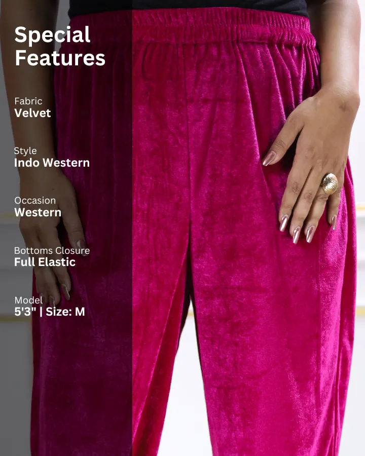 Magenta Pink Velvet Bottoms