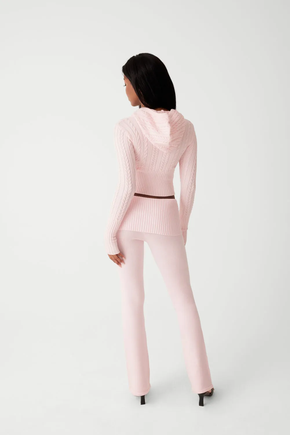 Mason Cloud Knit Flare Pant - Rose Quartz