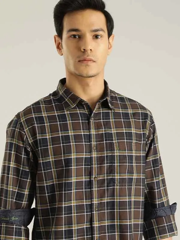 Men Checked Full Sleeve Cotton Blend Shirt