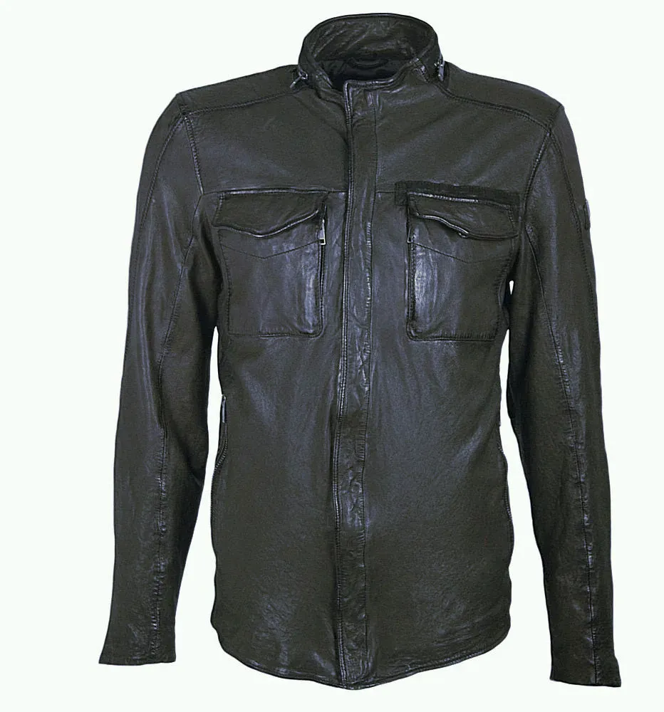 Men's Mauritius | Cove RF Leather Jacket | Dusty Blue