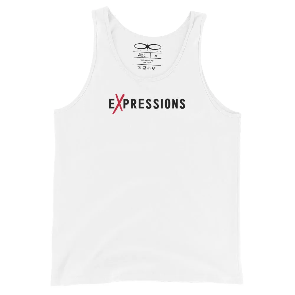 Men's Slogan And Print White Cotton Tank Top