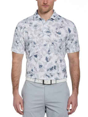 Mens Tie Dye Palm Print Golf Polo