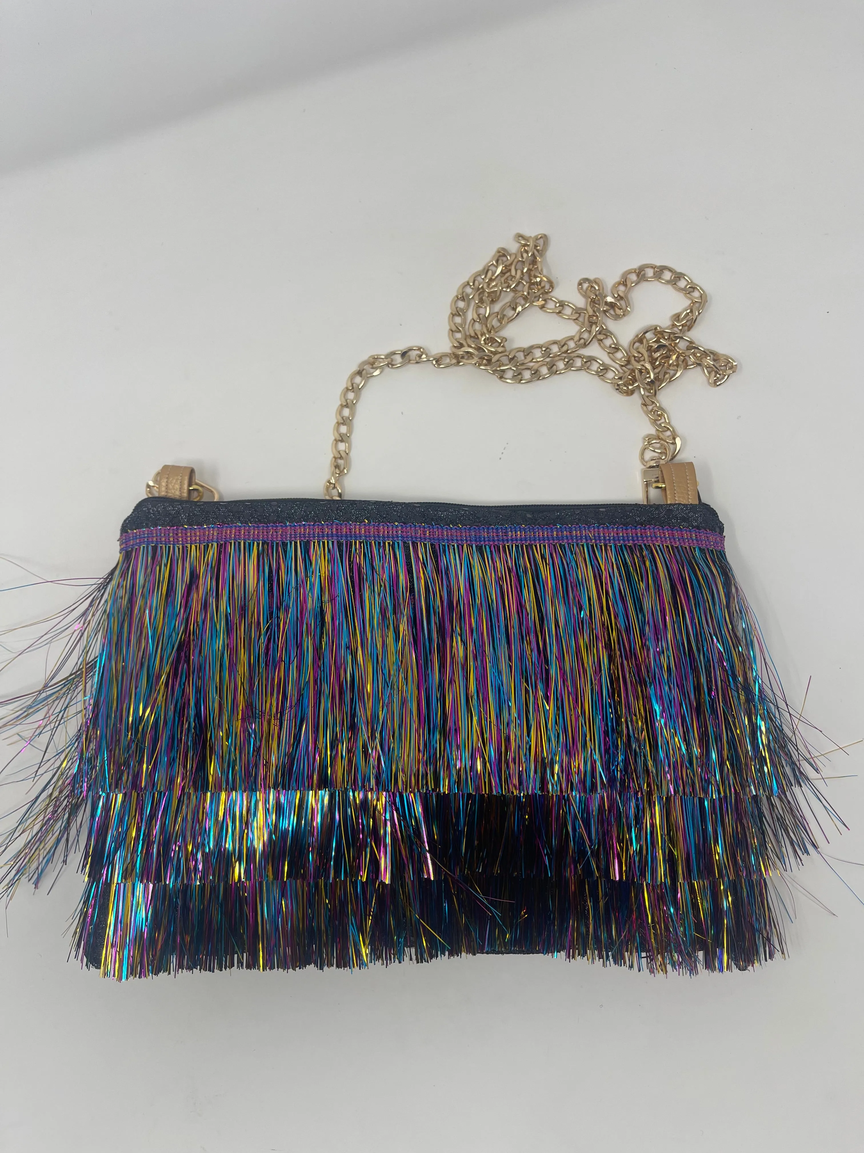 Metallic Fringe Bag