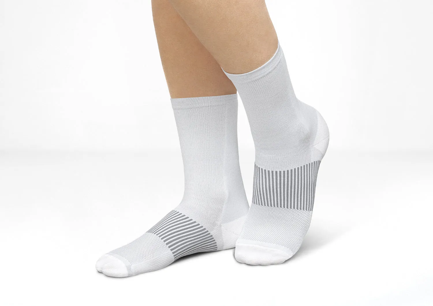 Mid-Calf Compression Socks - 18-25 mmHg - White