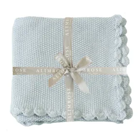 Mini Moss Stitch Baby Blanket - Powder Blue