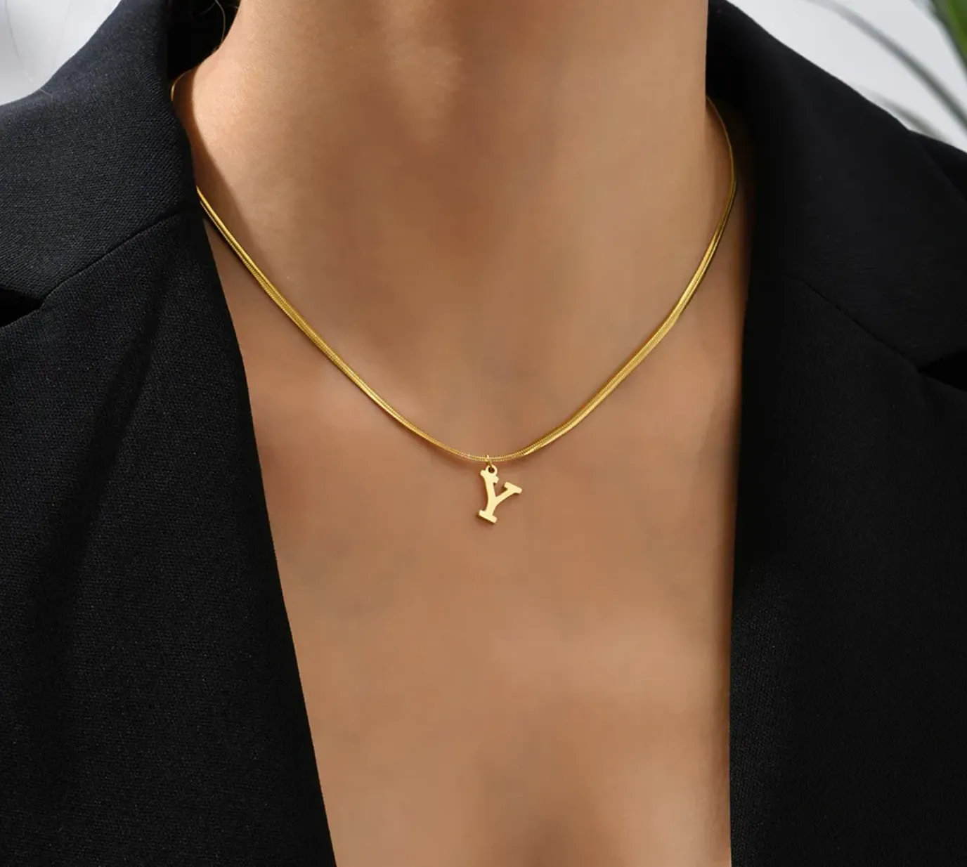 Misty Initial Statement Necklace